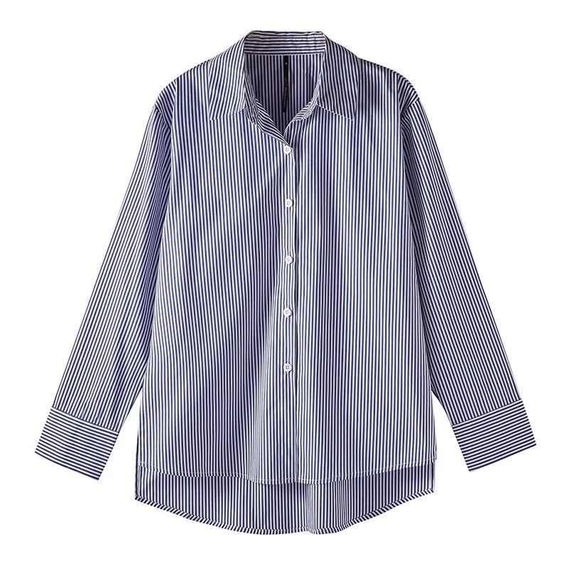 Alvara | Women Striped Button Down Long Sleeve Blouse - Image 8