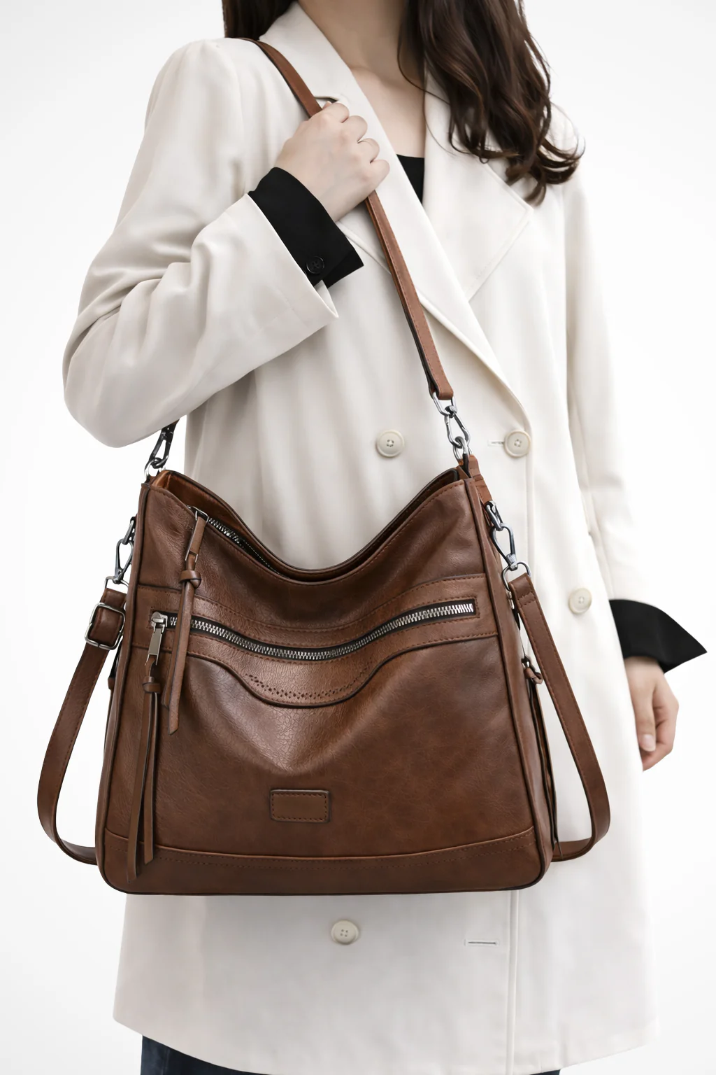 Ardelle | Women Zip Detail Slouchy Shoulder Bag - Image 3