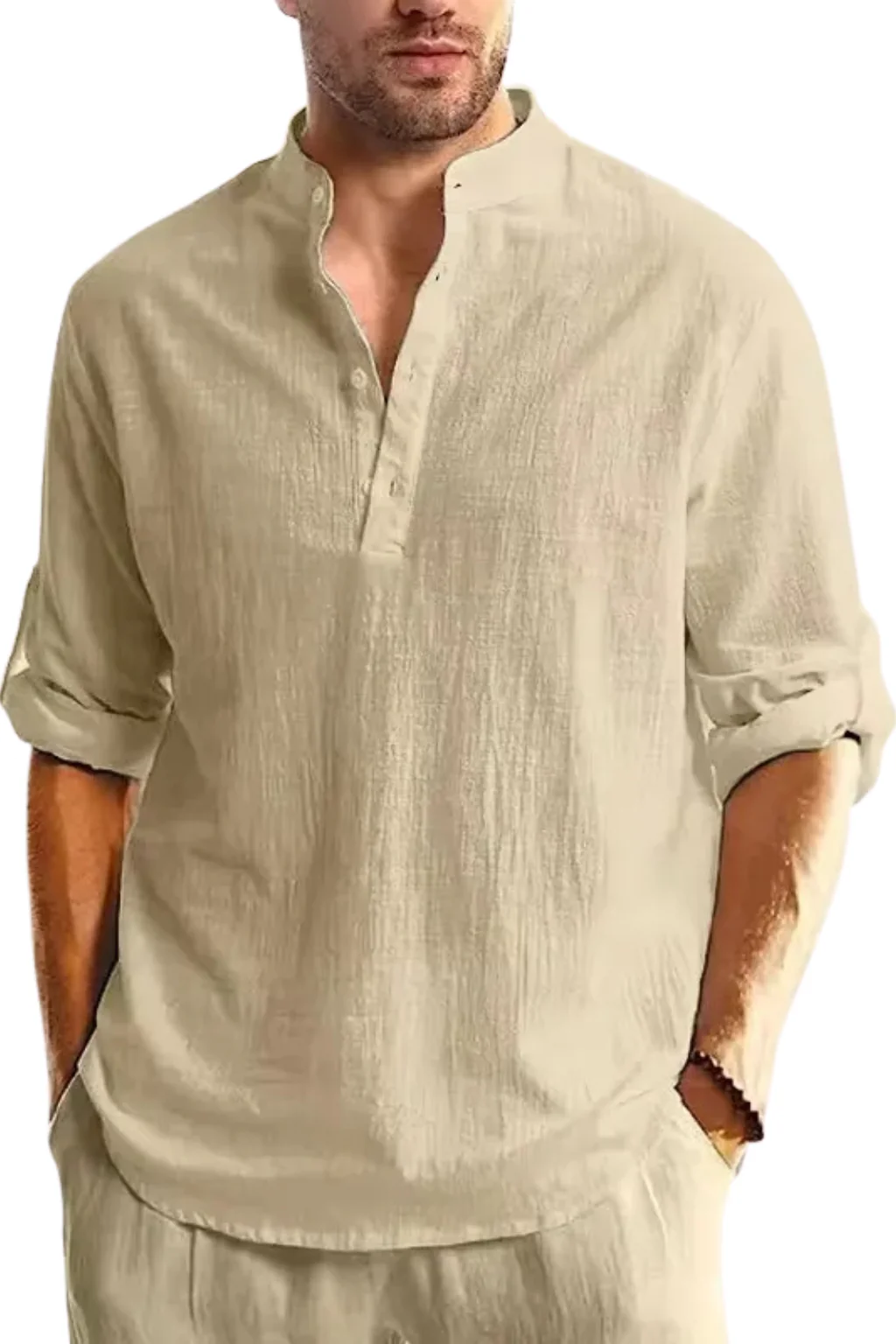 Aurelio | Men Collar Shirt Linen Summer Shirt - Image 18