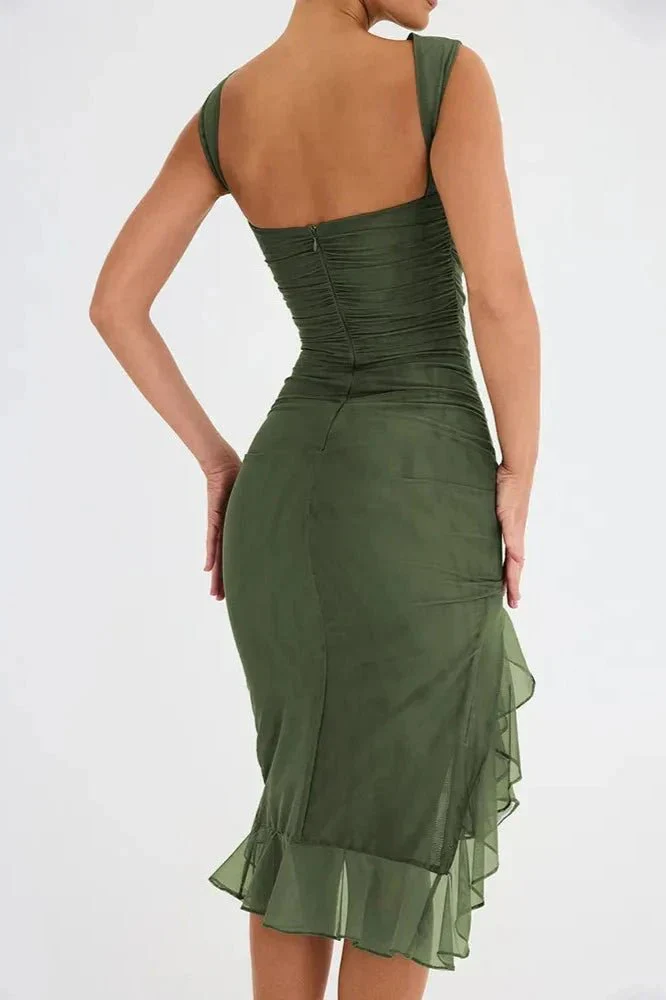 Aurevia | Women Ruched Sleeveless Midi Wedding Guest Dress - Image 28