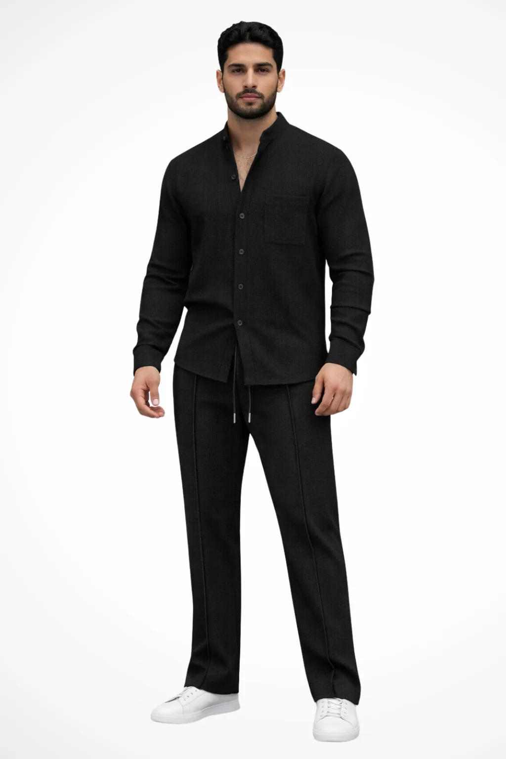 Barrington | Men Textured Button Shirt and Trousers 2 Piece Set - Image 11