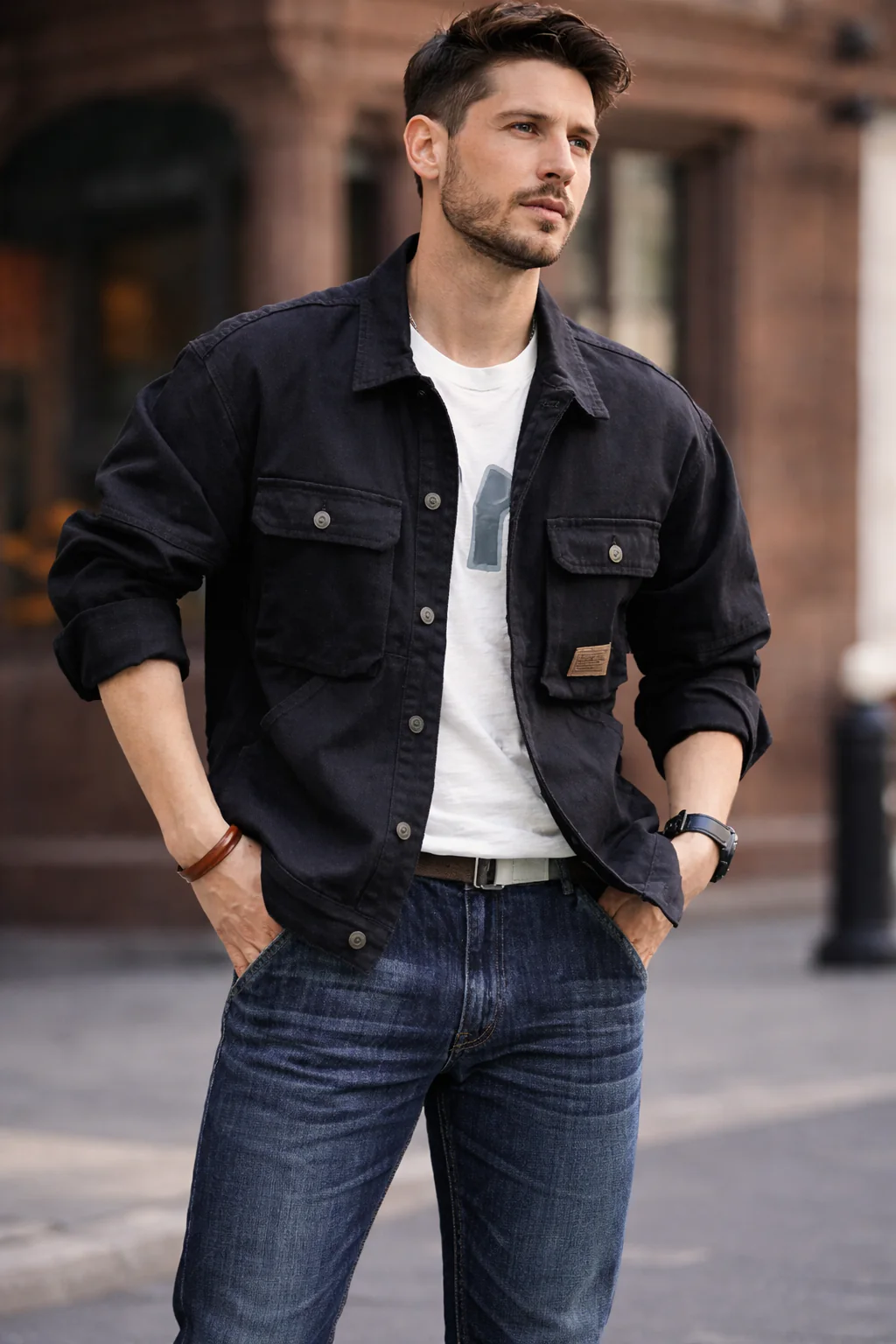 Brody | Men Relaxed Fit Multi Pocket Denim Jacket - Image 4