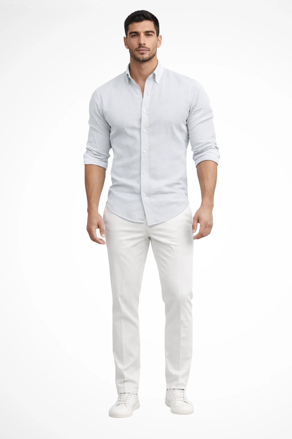 Callum | Men Loose Fit Long Sleeve Cotton Lapel Casual Summer Shirt - Image 11