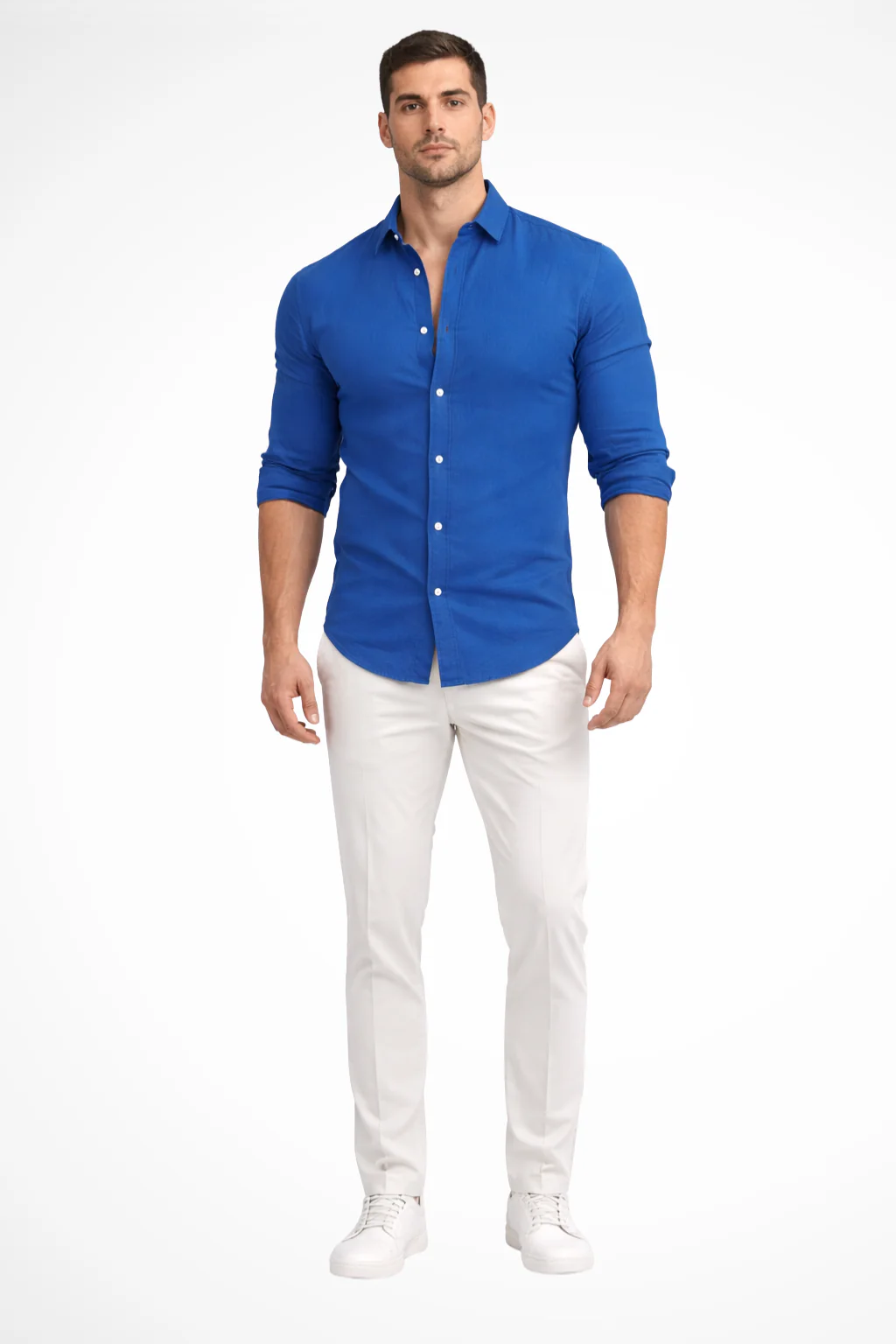 Callum | Men Loose Fit Long Sleeve Cotton Lapel Casual Summer Shirt - Image 5