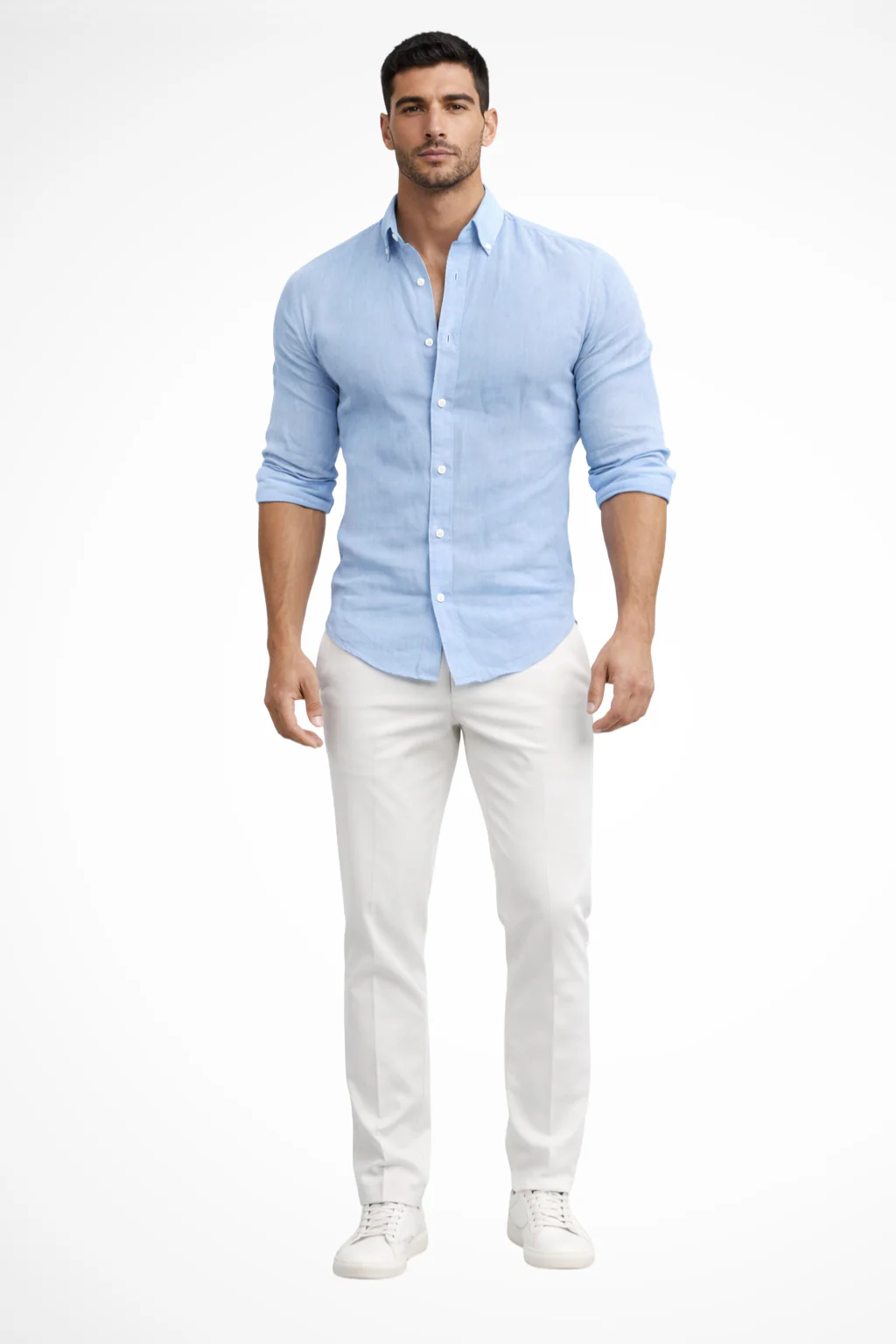 Callum | Men Loose Fit Long Sleeve Cotton Lapel Casual Summer Shirt - Image 6