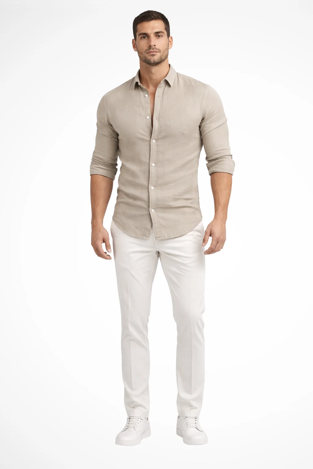 Callum | Men Loose Fit Long Sleeve Cotton Lapel Casual Summer Shirt - Image 7
