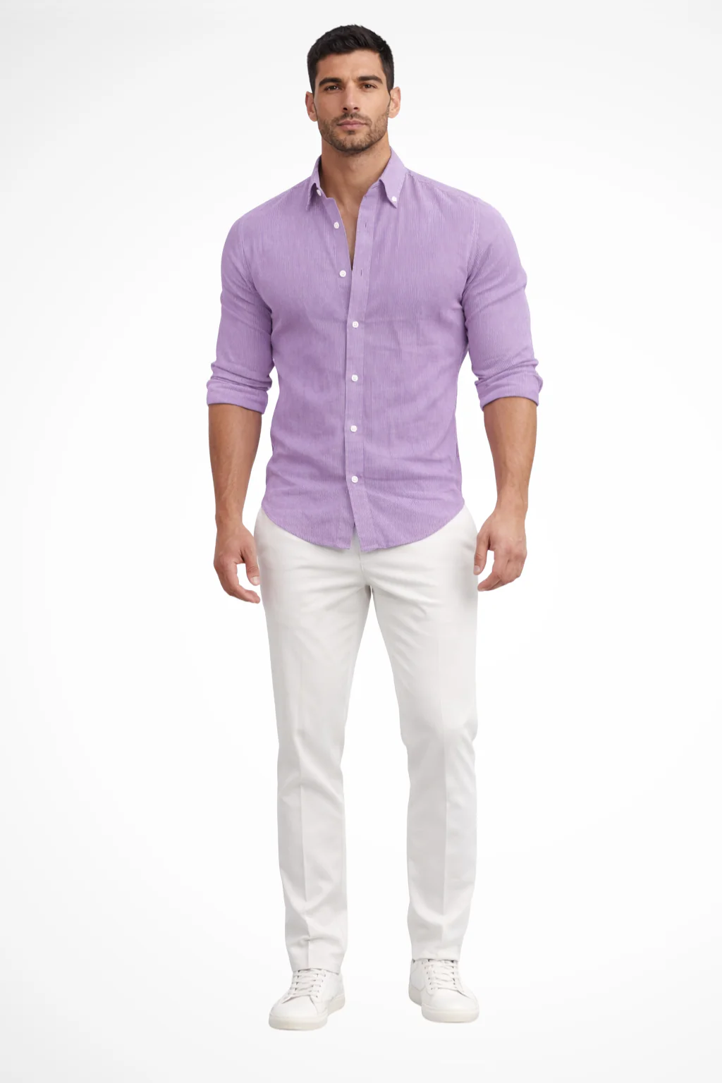 Callum | Men Loose Fit Long Sleeve Cotton Lapel Casual Summer Shirt - Image 8
