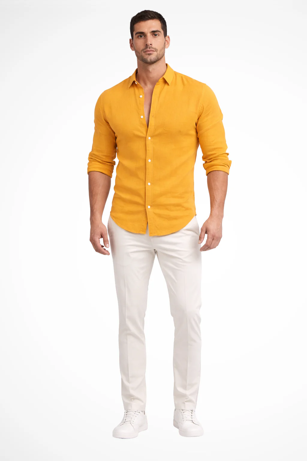 Callum | Men Loose Fit Long Sleeve Cotton Lapel Casual Summer Shirt - Image 9