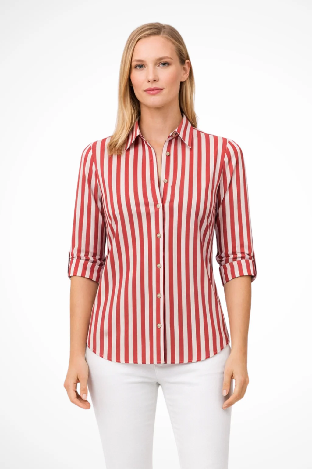 Chloe | Women Slim Fit Striped Shirt Long Sleeve Blouse - Image 5