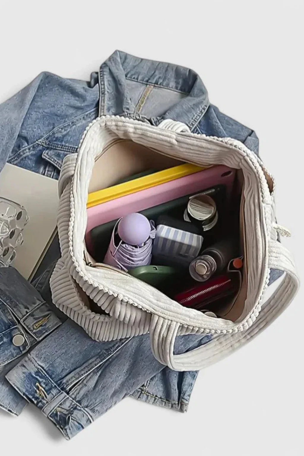 Cordelia | Women Corduroy Everyday Tote Bag - Image 12