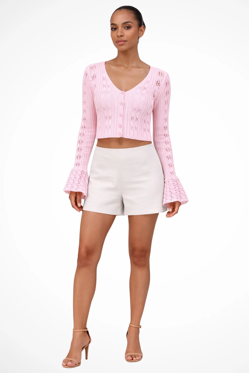 Daphne | Women Crochet Cardigan with Bell Sleeve Detail - Image 15