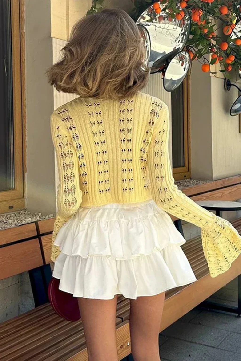 Daphne | Women Crochet Cardigan with Bell Sleeve Detail - Image 5