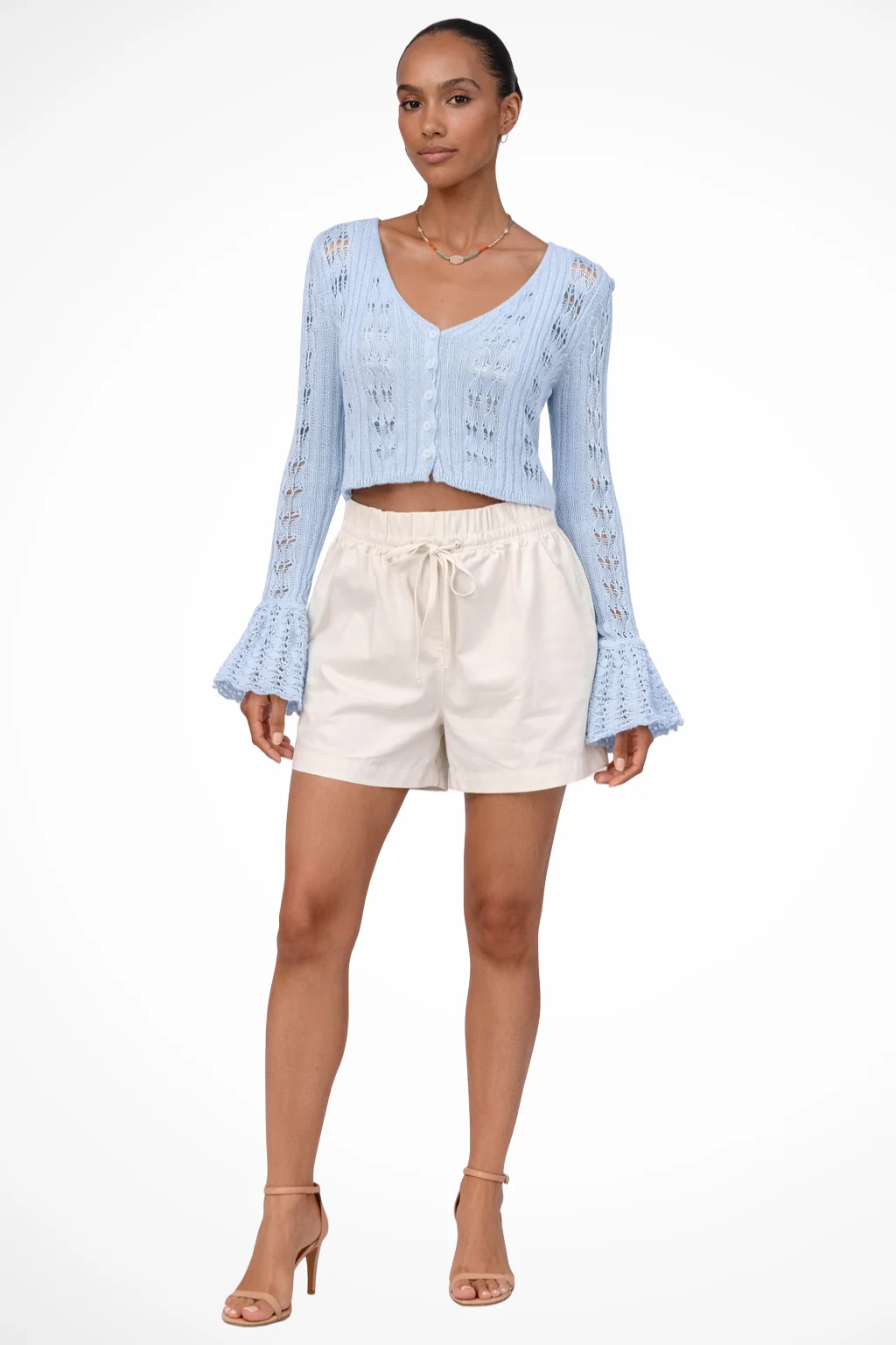 Daphne | Women Crochet Cardigan with Bell Sleeve Detail - Image 9