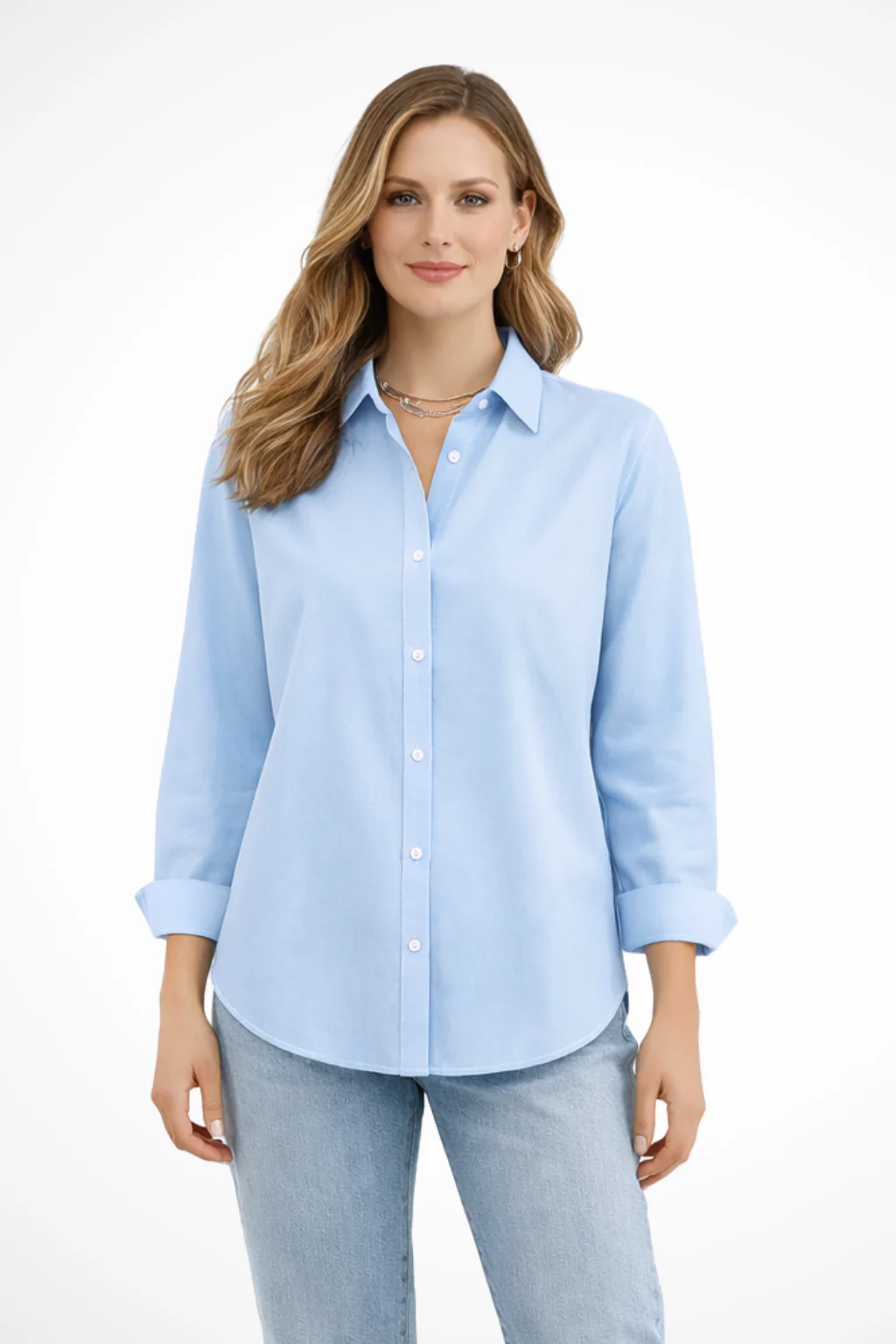 Darcy | Women Relaxed Fit Long Sleeve Collared Button Down Shirt - Image 11