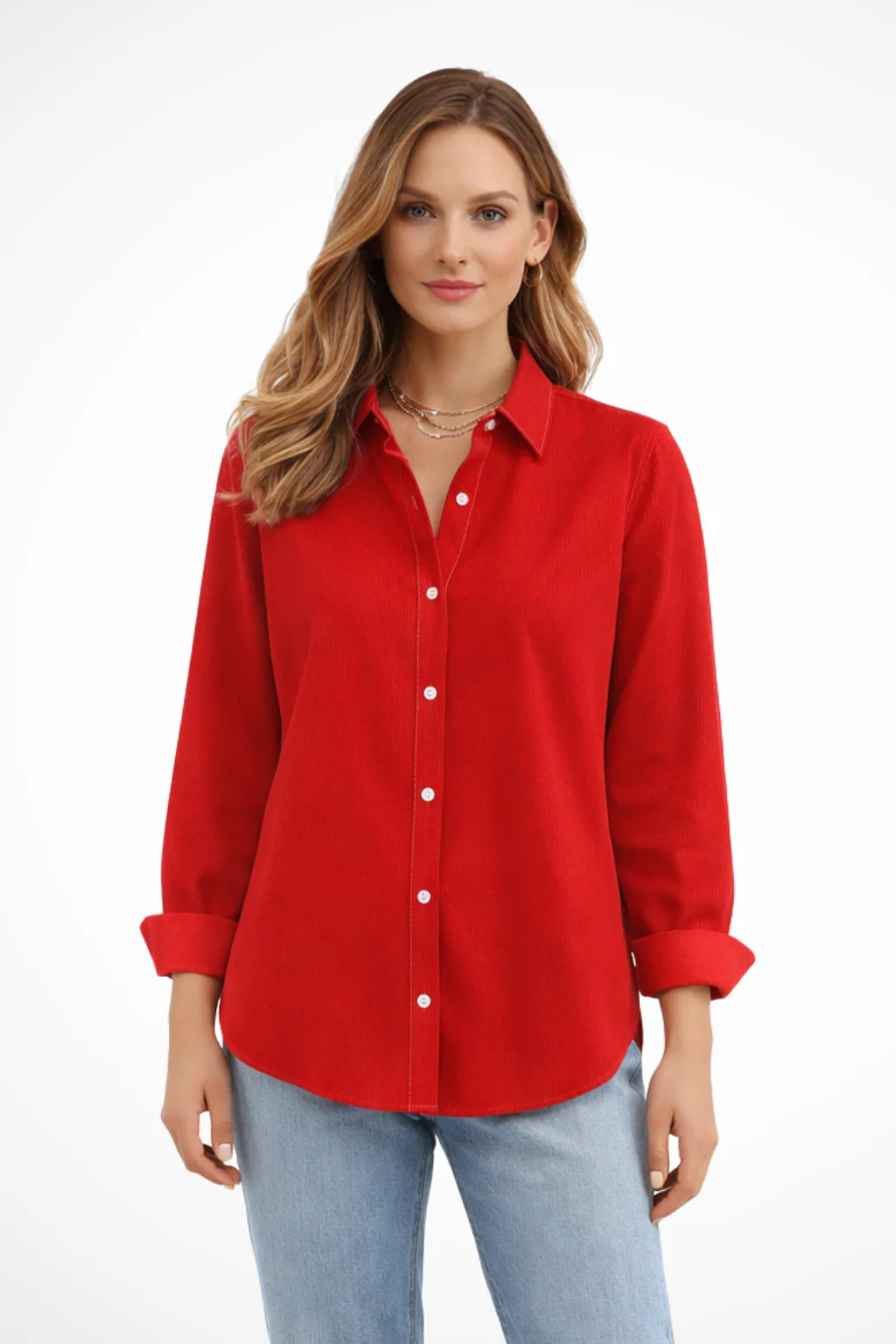 Darcy | Women Relaxed Fit Long Sleeve Collared Button Down Shirt - Image 5