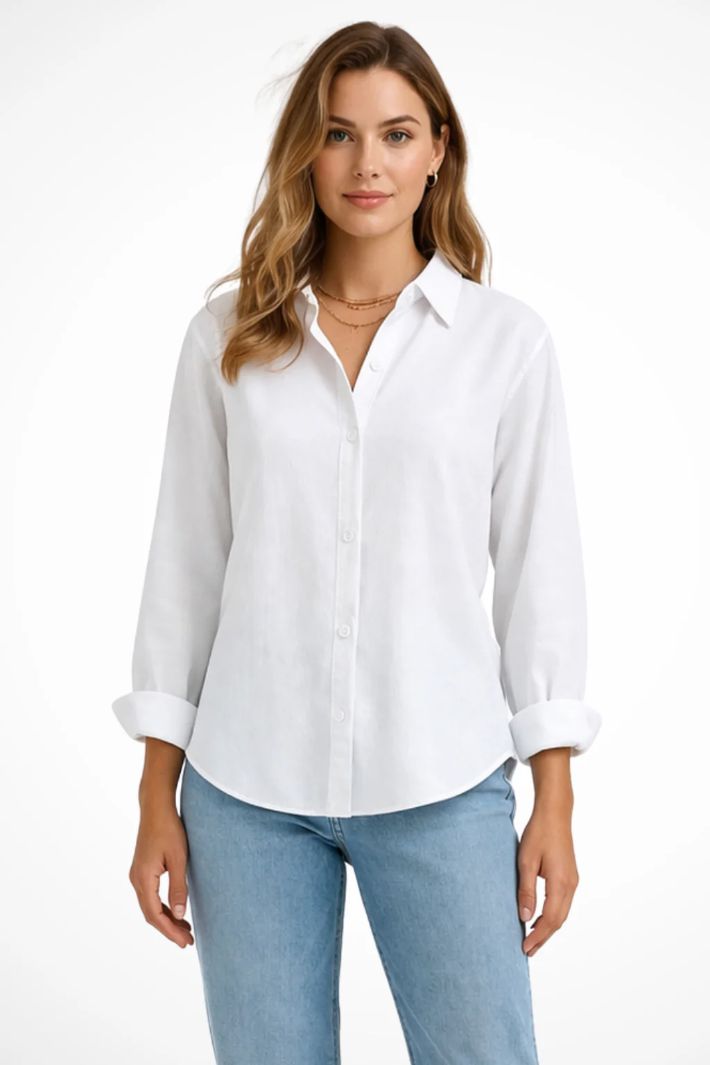 Darcy | Women Relaxed Fit Long Sleeve Collared Button Down Shirt - Image 9