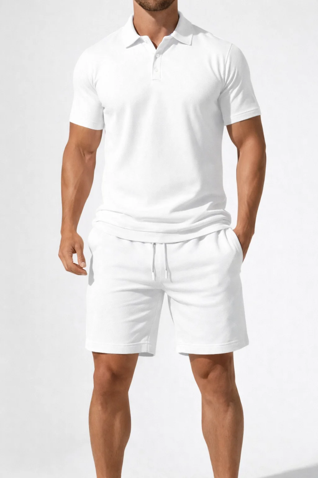 Dexter | Men Short Sleeve Polo Shirt and Drawstring Shorts Summer Outfit Set - Image 3