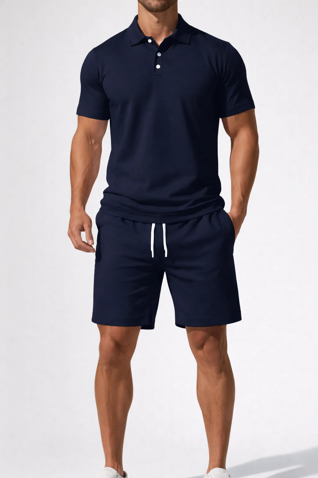 Dexter | Men Short Sleeve Polo Shirt and Drawstring Shorts Summer Outfit Set - Image 5