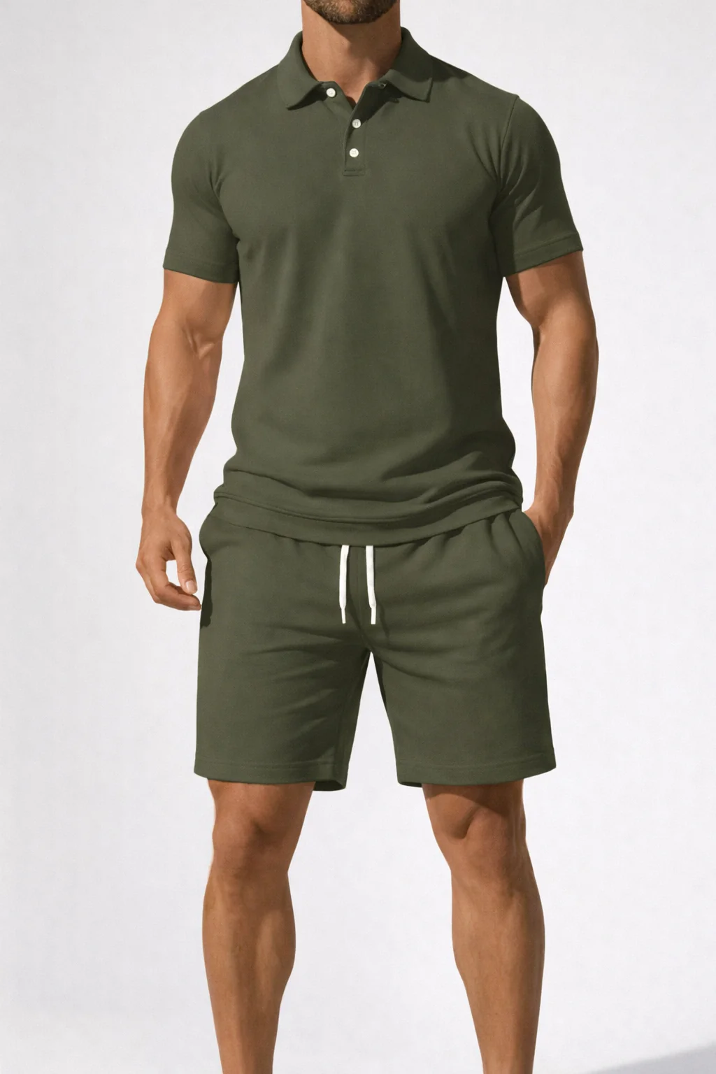Dexter | Men Short Sleeve Polo Shirt and Drawstring Shorts Summer Outfit Set - Image 7