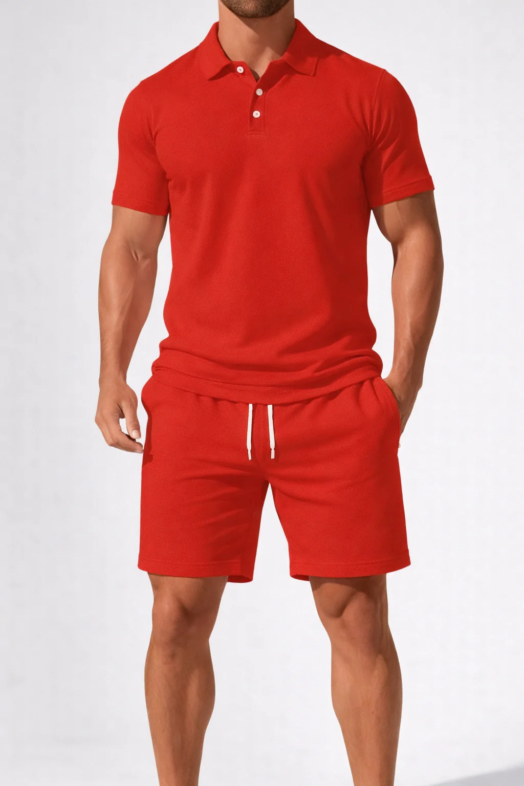 Dexter | Men Short Sleeve Polo Shirt and Drawstring Shorts Summer Outfit Set - Image 9