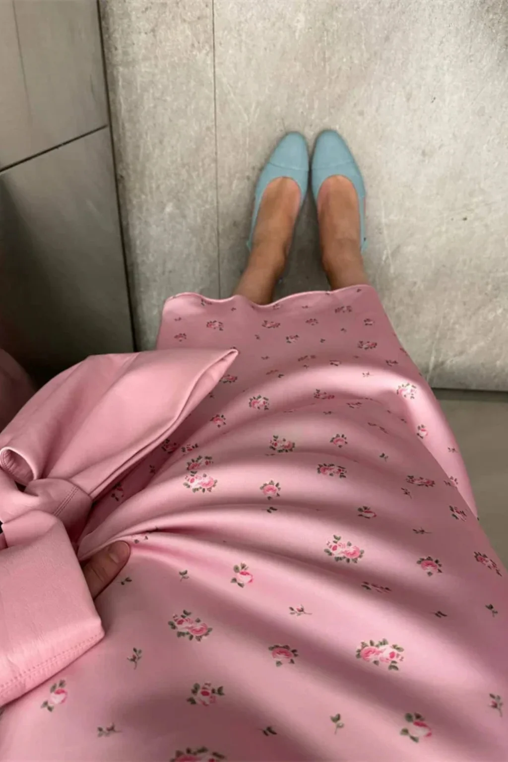 Flora | Women Floral Print Satin Bias Cut Maxi Skirt - Image 4