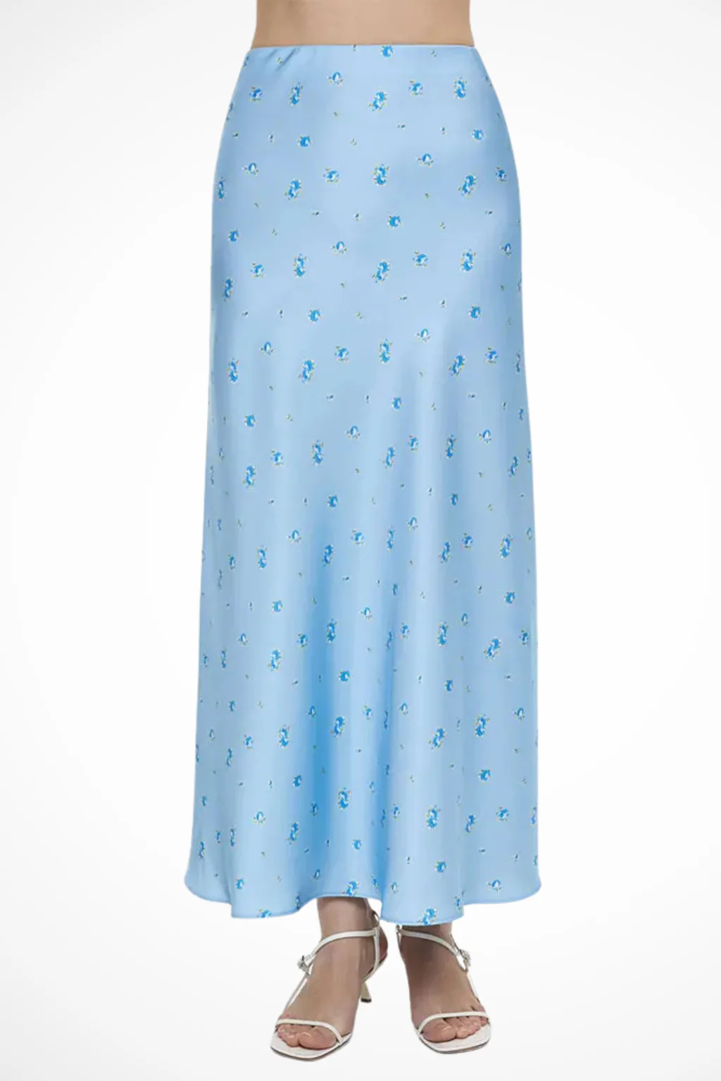 Flora | Women Floral Print Satin Bias Cut Maxi Skirt - Image 7