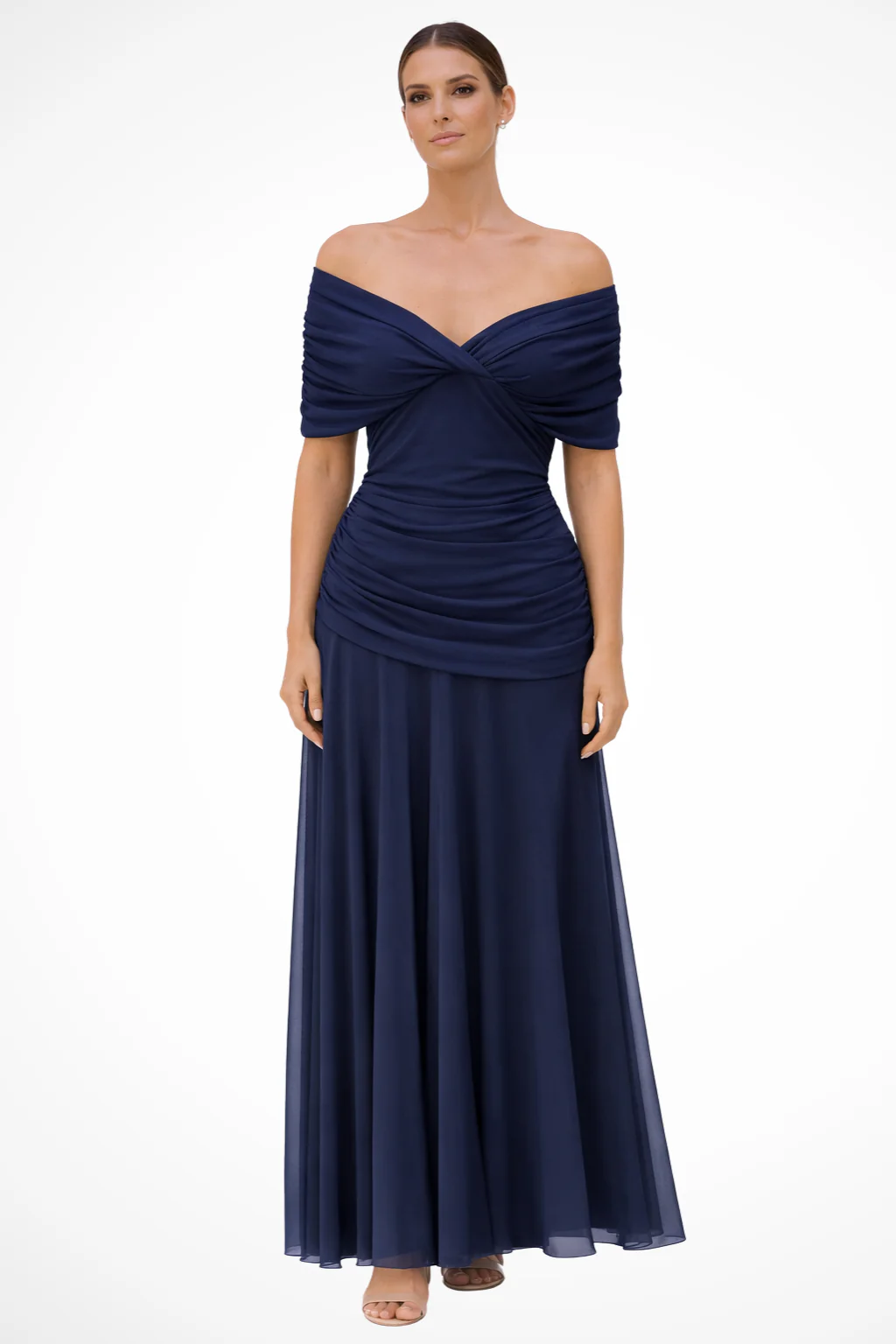 Gaby | Women Elegant Off-Shoulder Pleated Summer Dress - Image 7
