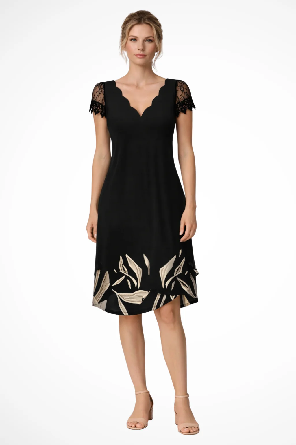 Harriet | Women Lace Sleeve Midi Wedding Guest Dress - Image 5