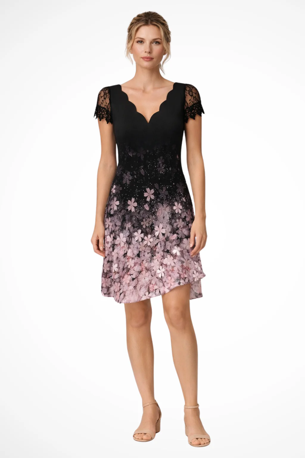 Harriet | Women Lace Sleeve Midi Wedding Guest Dress - Image 8