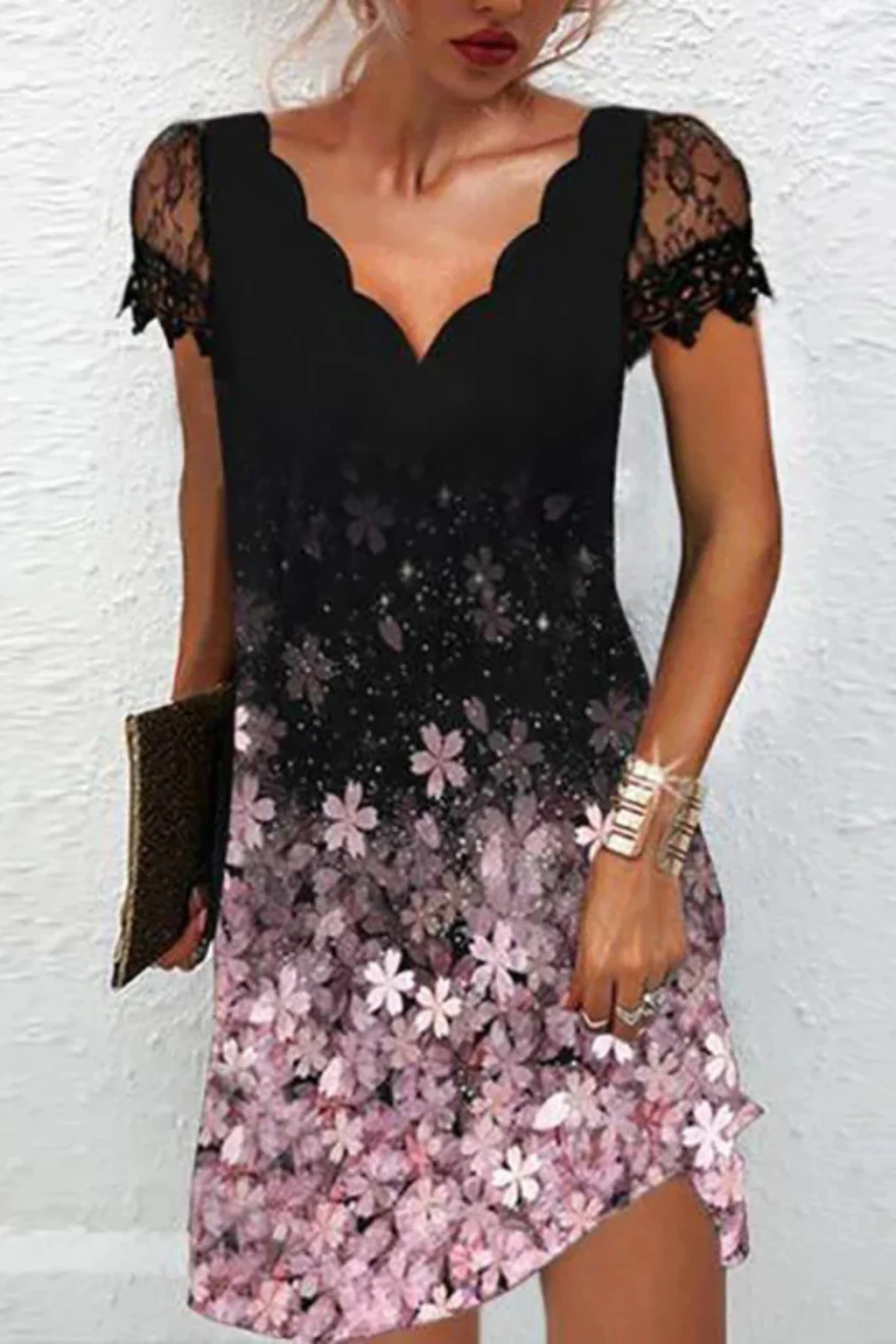 Harriet | Women Lace Sleeve Midi Wedding Guest Dress - Image 9