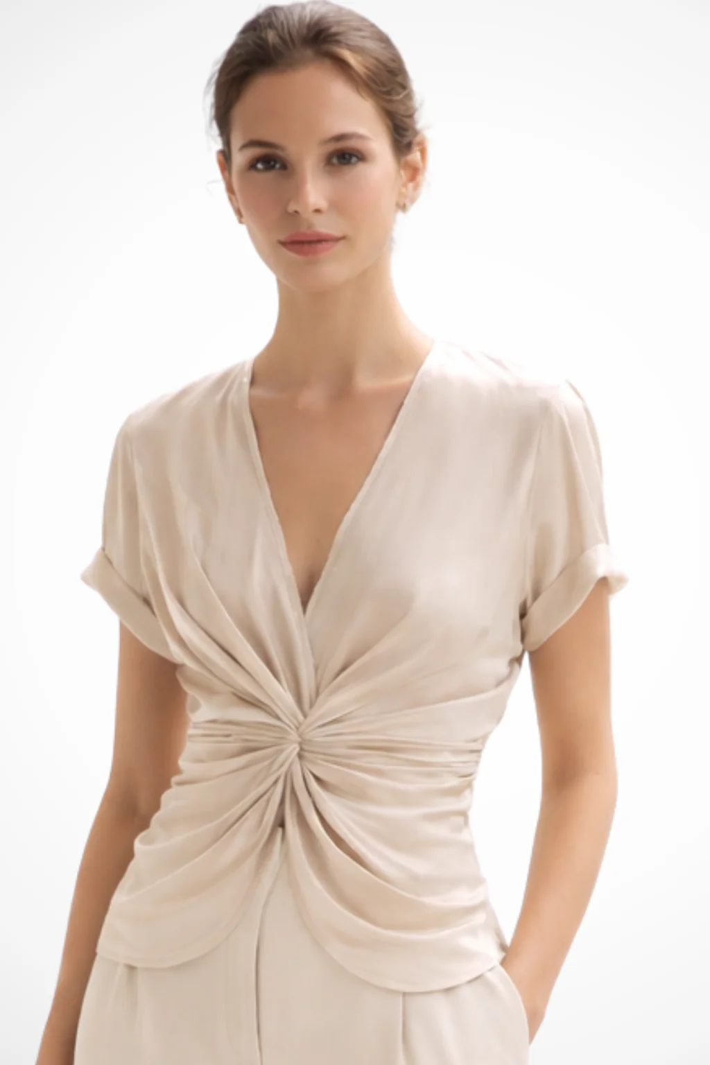 Hartley | Women V Neck Twist Front Blouse - Image 3