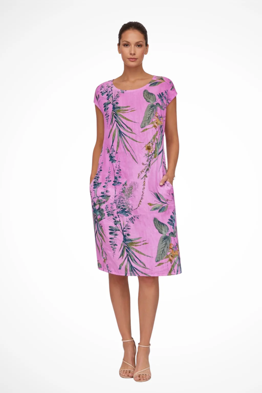 Ivy | Women Casual Relaxed Fit Summer Dress with Botanical Print - Image 6