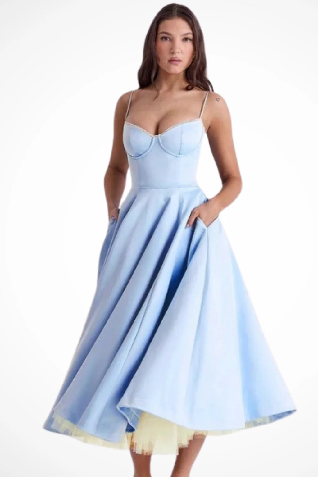 June | Women Corset Wedding Guest Midi Dress - Image 10