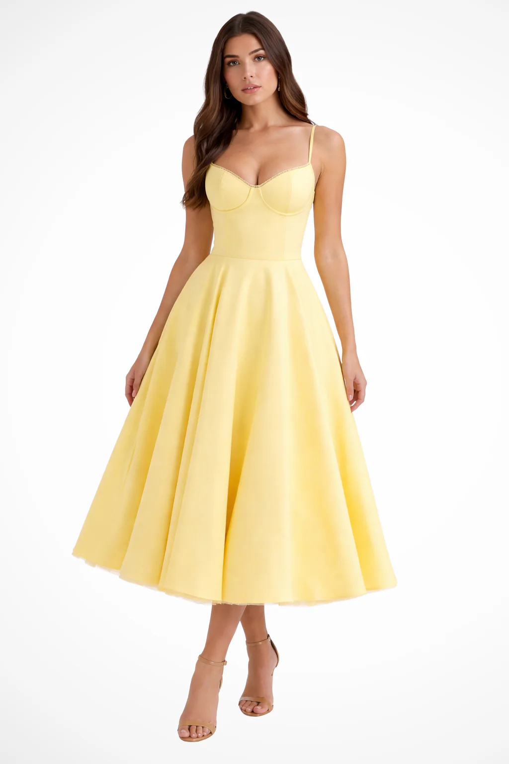 June | Women Corset Wedding Guest Midi Dress - Image 13