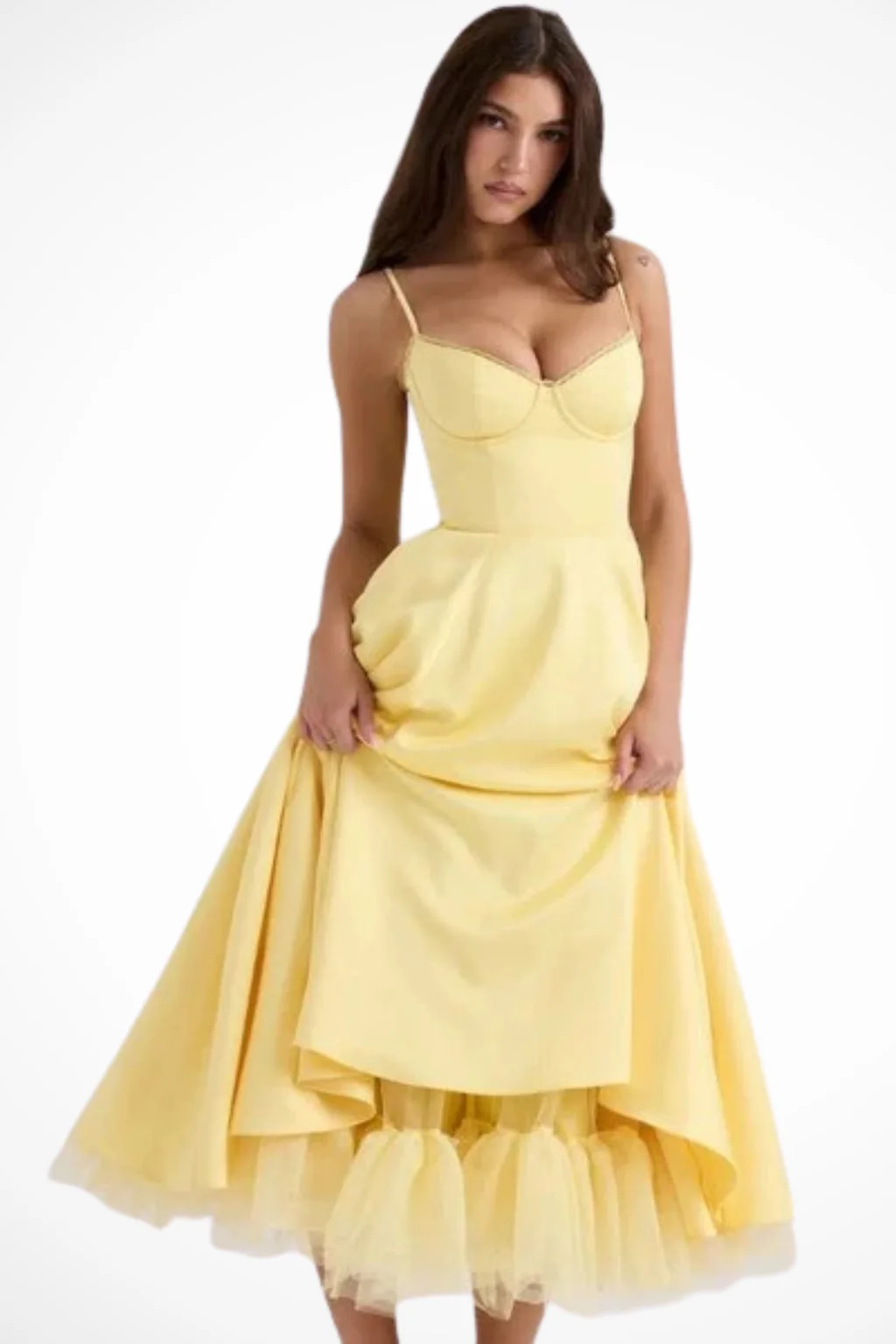 June | Women Corset Wedding Guest Midi Dress - Image 14