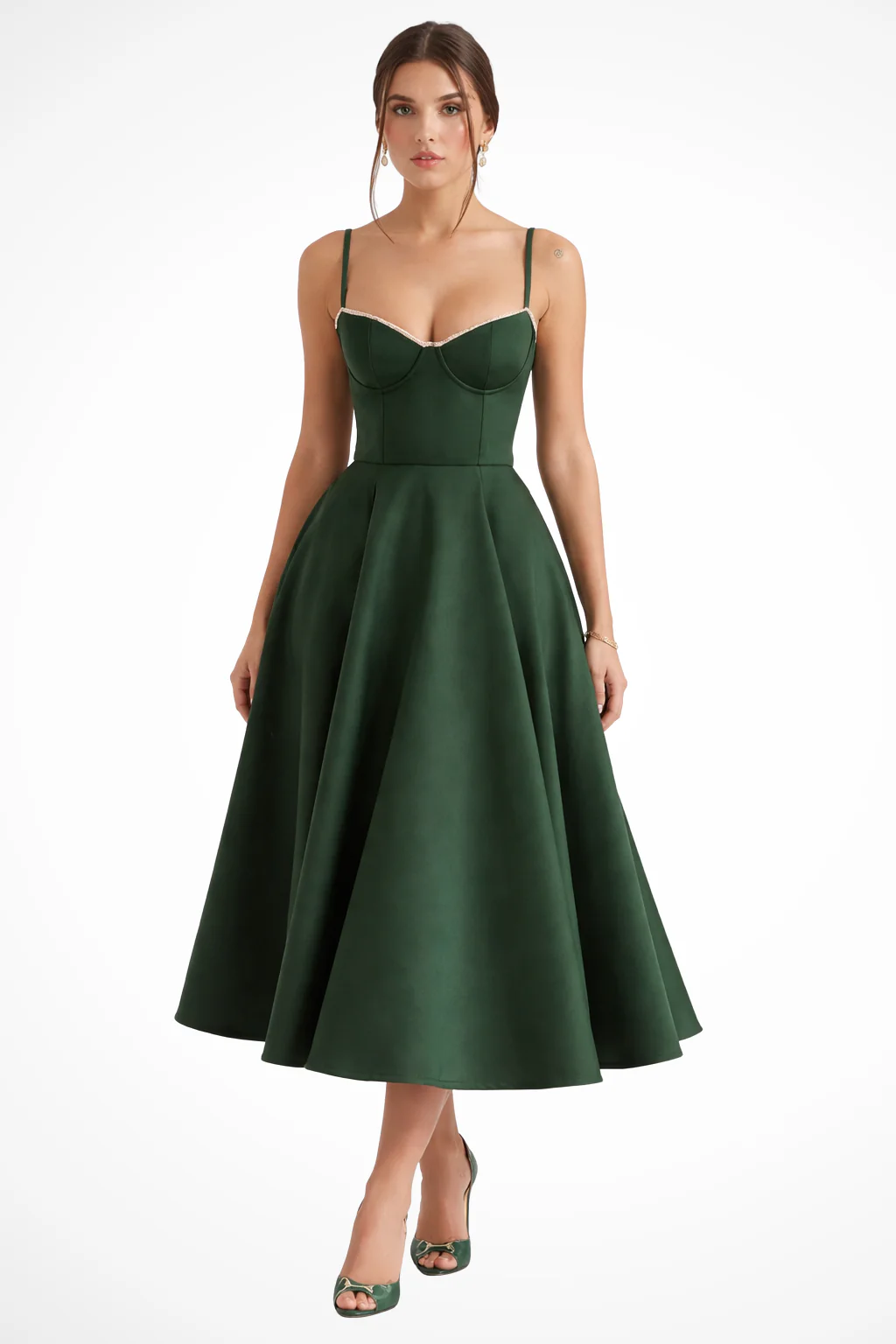 June | Women Corset Wedding Guest Midi Dress - Image 17