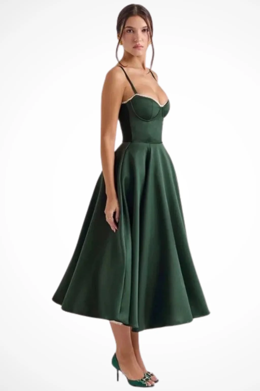 June | Women Corset Wedding Guest Midi Dress - Image 19