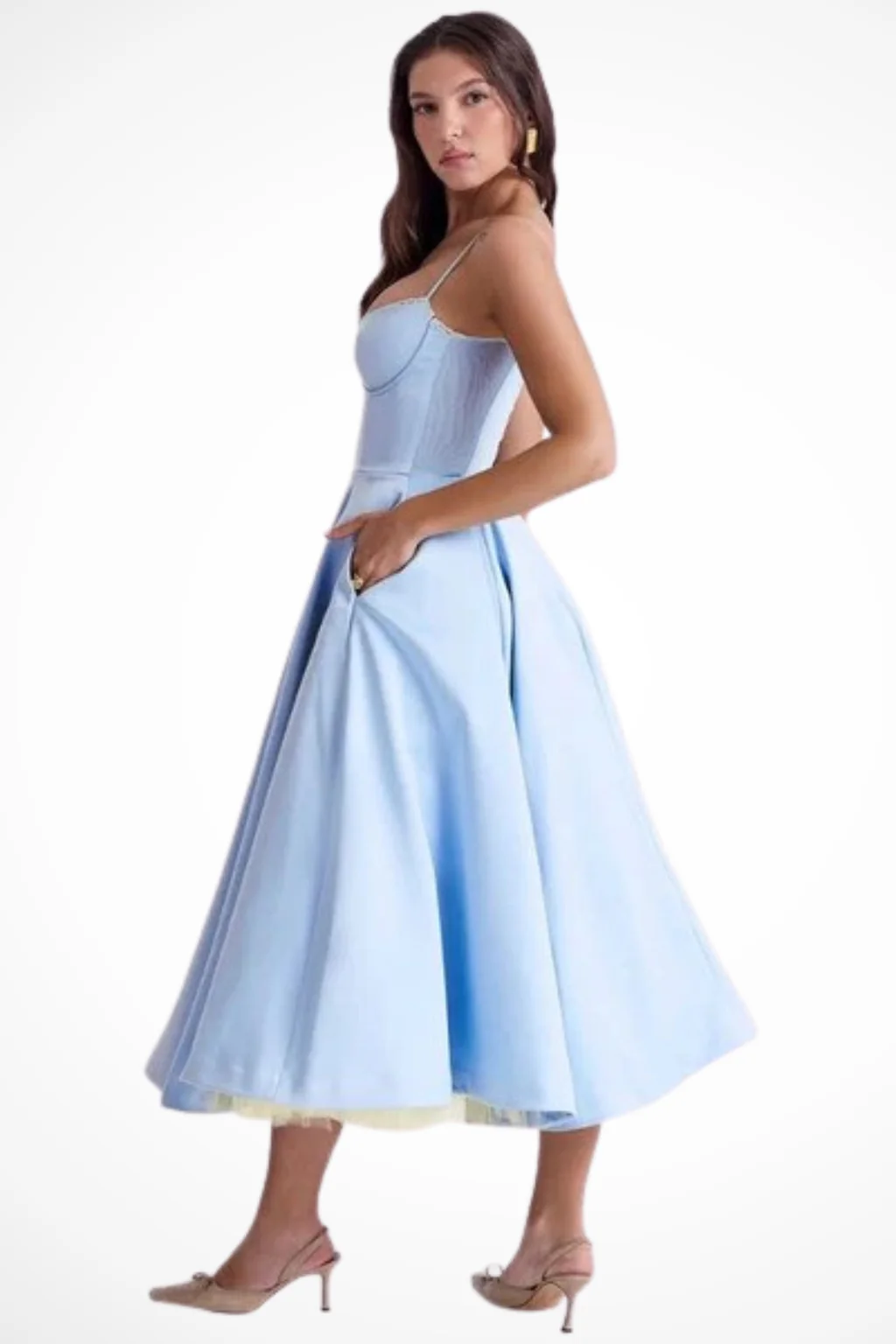 June | Women Corset Wedding Guest Midi Dress - Image 9