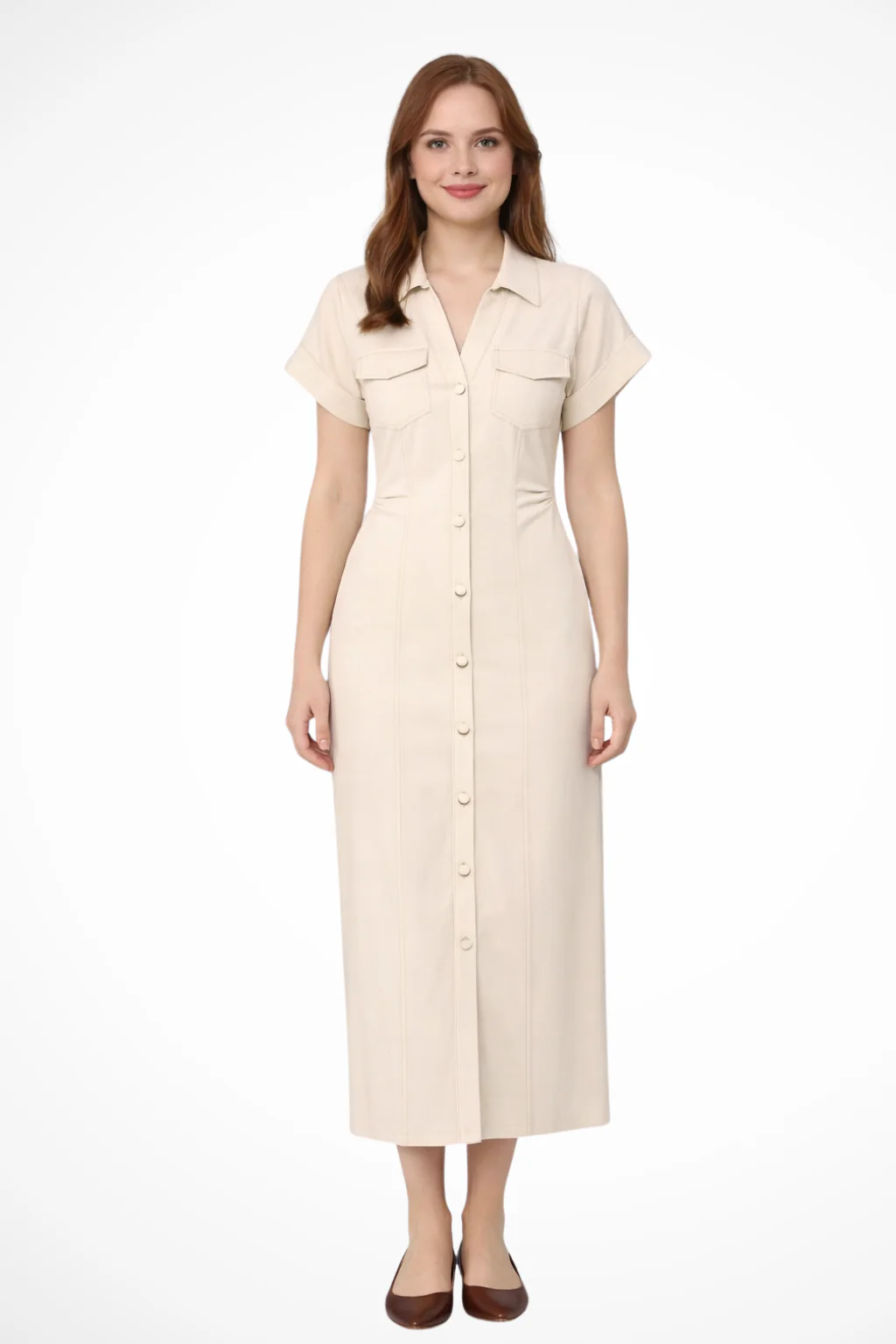 Juniper | Women’s Button Front Denim Maxi Dress with Lapel Collar - Image 3