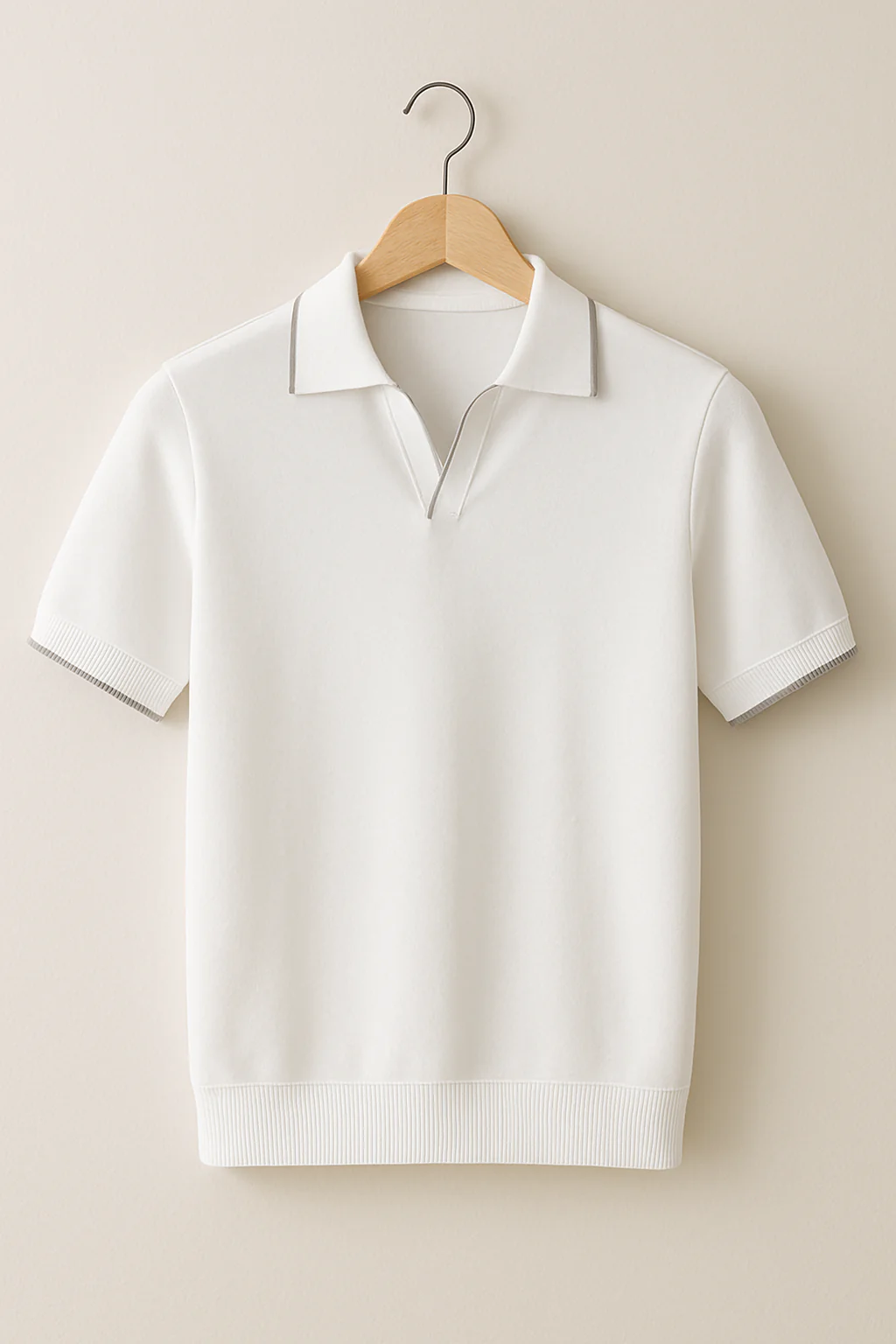 Justin | Men Slim Fit Knit Polo Shirt with Contrast Trim - Image 4
