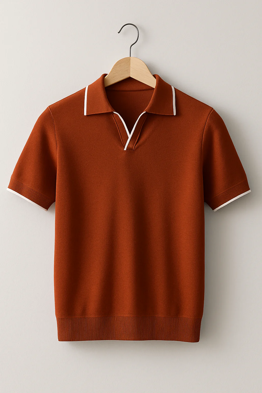 Justin | Men Slim Fit Knit Polo Shirt with Contrast Trim - Image 6