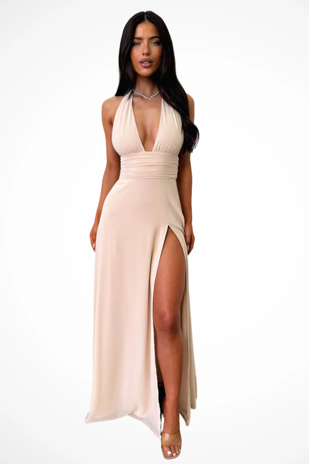 Kaelira | Women’s Halter Neck Maxi Dress with Side Slit - Image 5