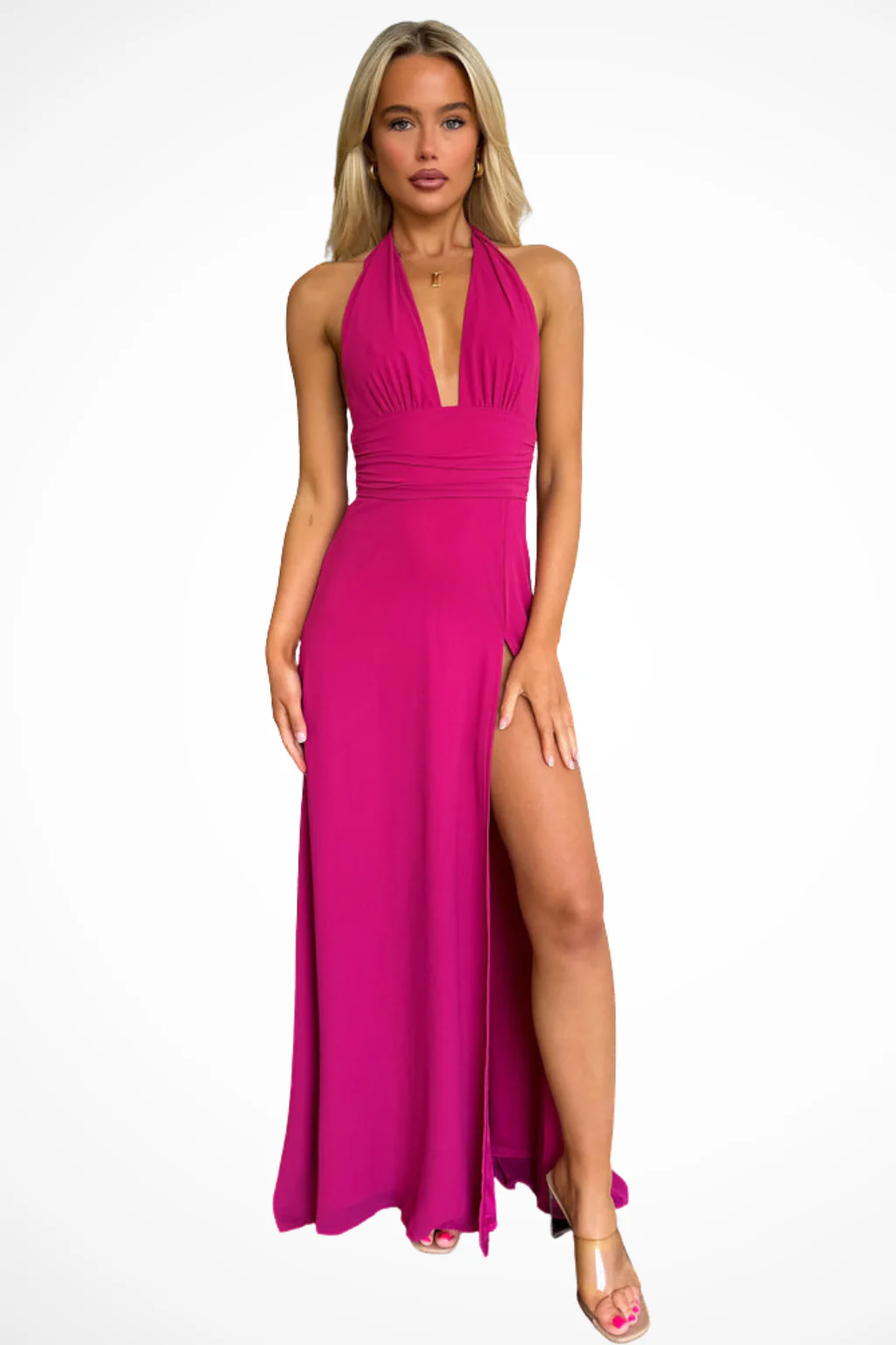 Kaelira | Women’s Halter Neck Maxi Dress with Side Slit - Image 7