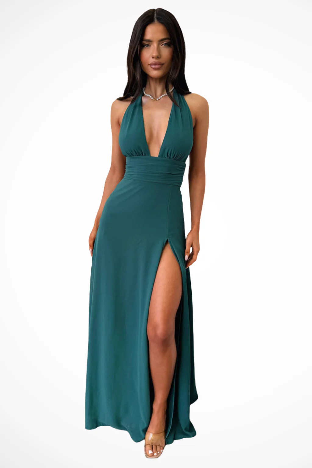 Kaelira | Women’s Halter Neck Maxi Dress with Side Slit - Image 8