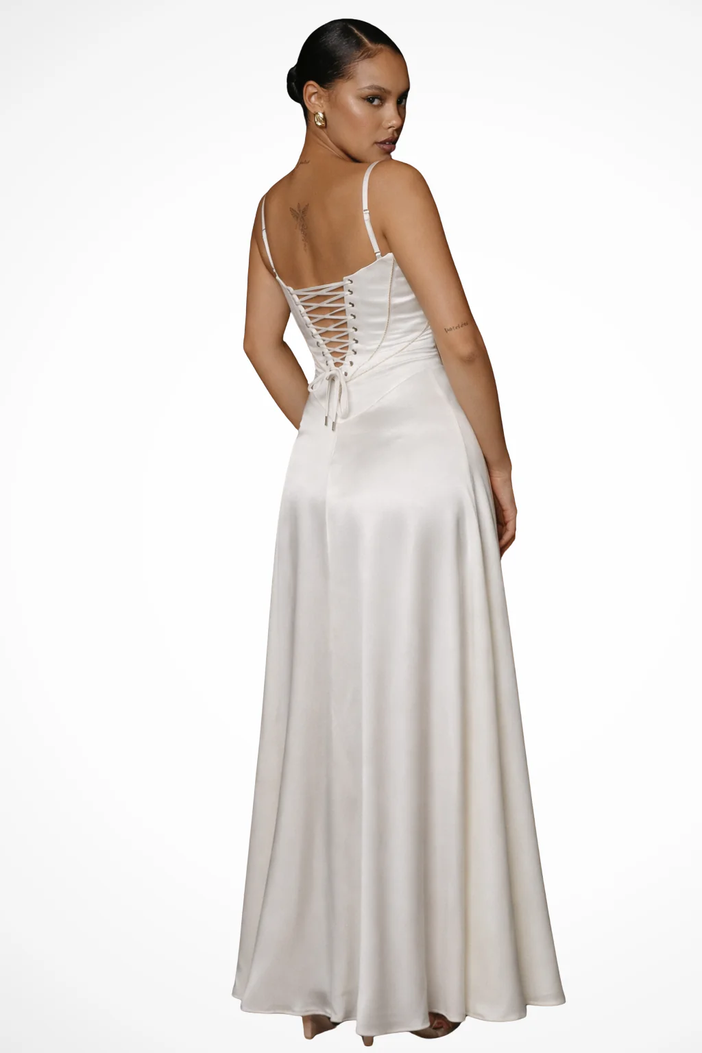 Lorenna | Women Satin Corset Wedding Guest Maxi Dress - Image 16