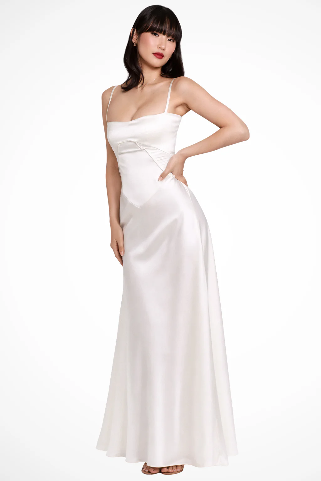 Lorenna | Women Satin Corset Wedding Guest Maxi Dress - Image 3