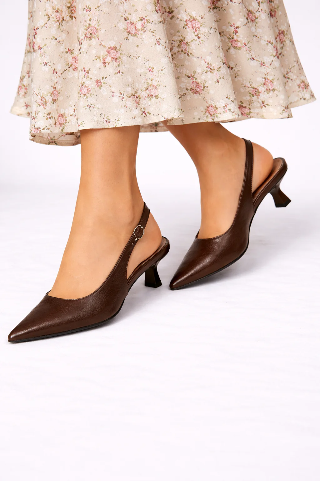 Lucinda | Women Pointed Toe Slingback Kitten Heels - Image 10