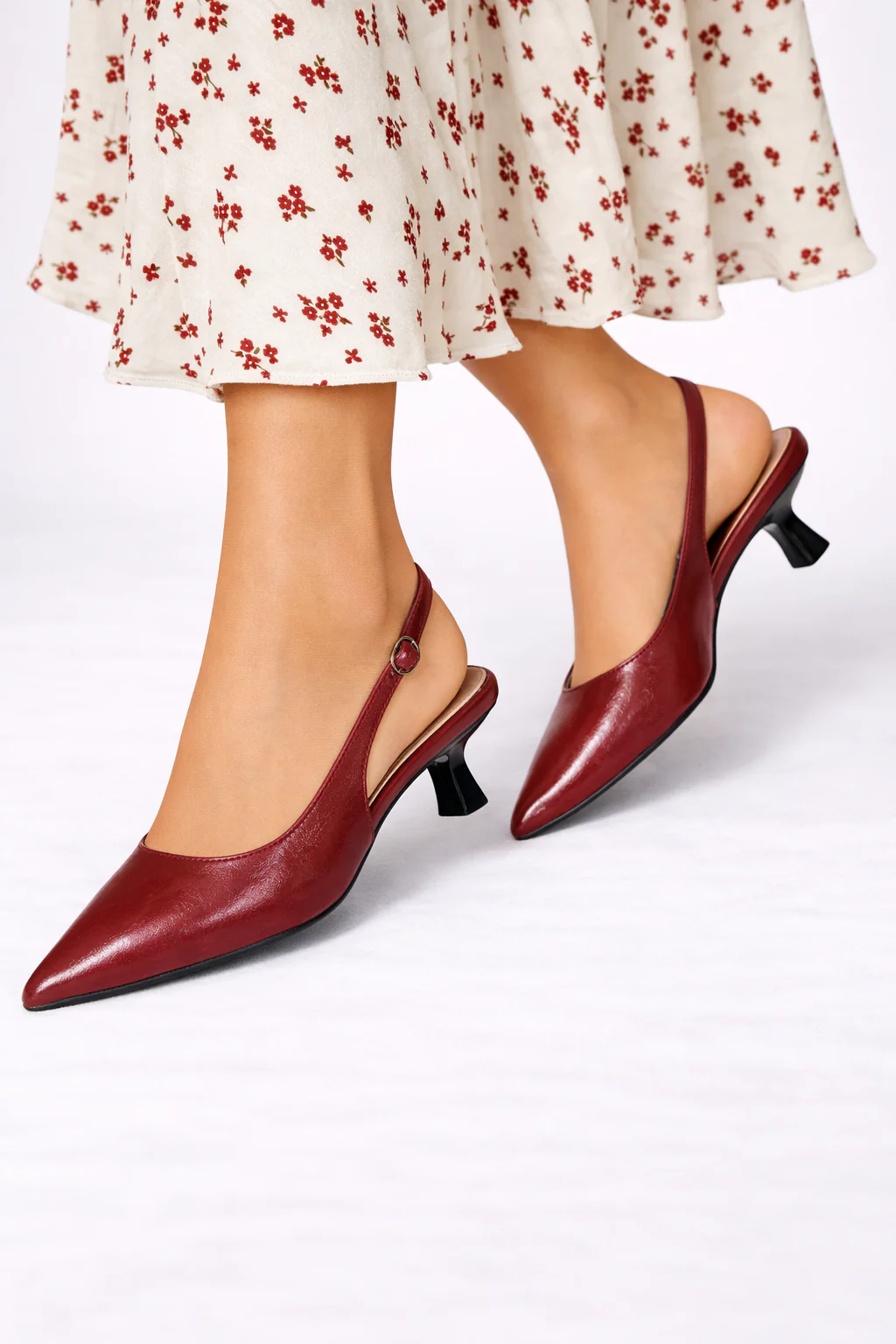 Lucinda | Women Pointed Toe Slingback Kitten Heels - Image 7