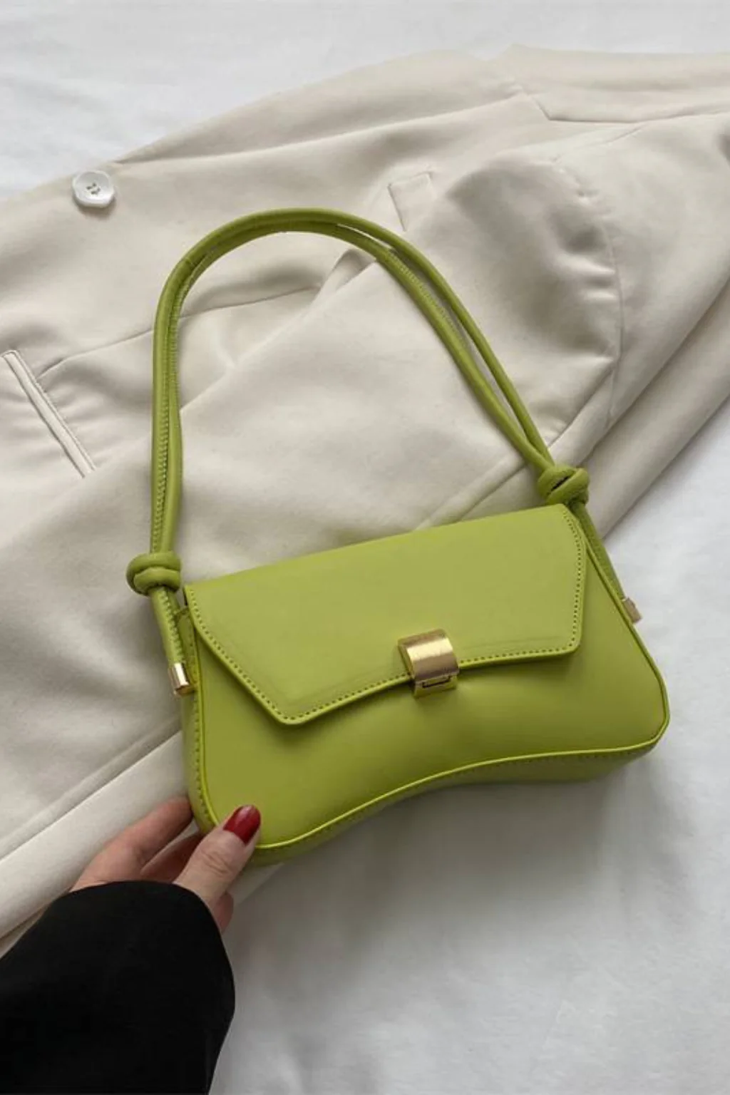 Maravelle | Women Minimalist Shoulder Bag with Gold Clasp - Image 6