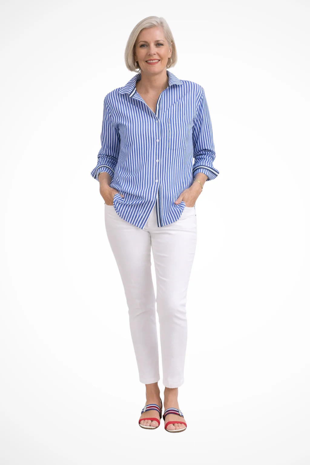 Margot | Women Striped Oversized Long Sleeve Shirt - Image 3